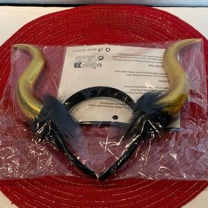 NIP Gothic Gold Devil Horns Headband